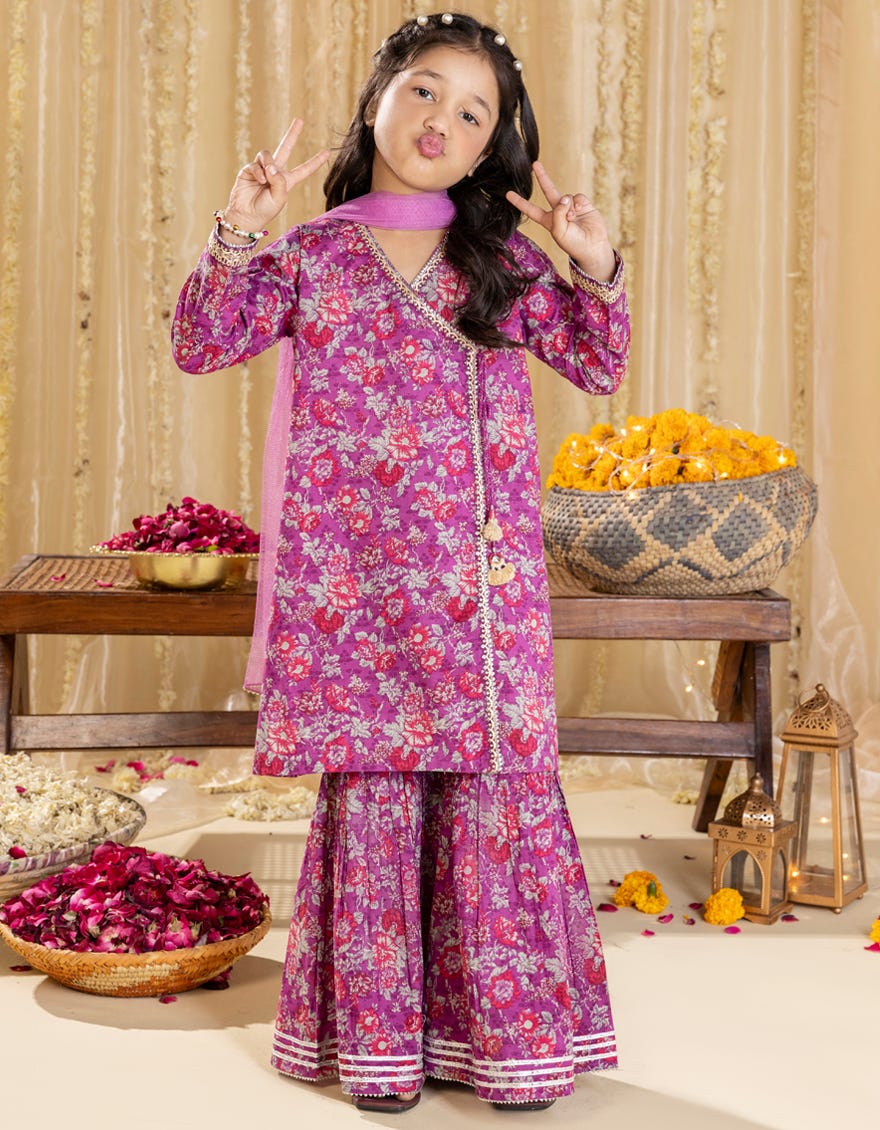 PURPLE LAWN EMBROIDERED 3PC | JGK-S-JGP-25-1537