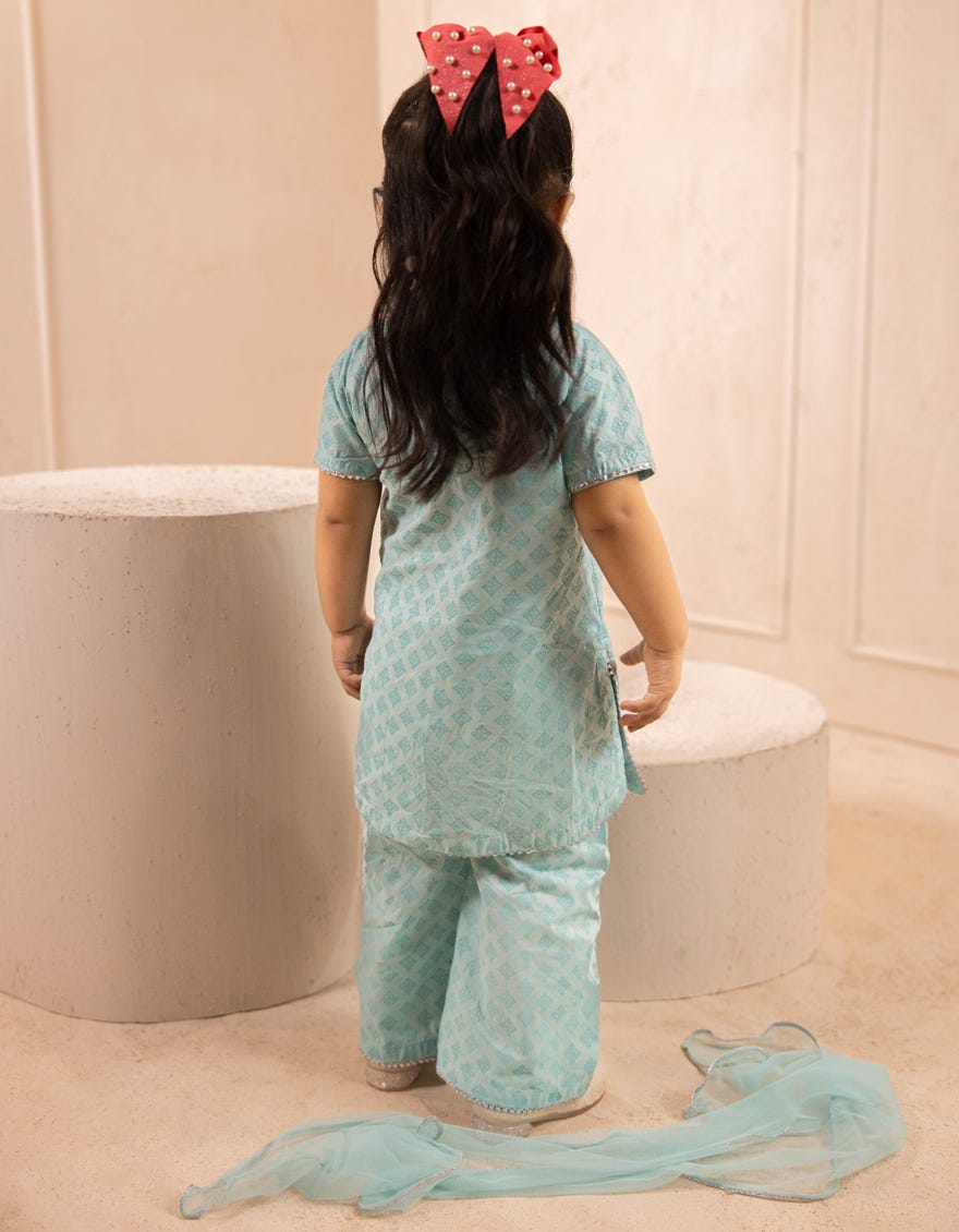 BLUE LAWN EMBROIDERED 3PC STITCHED