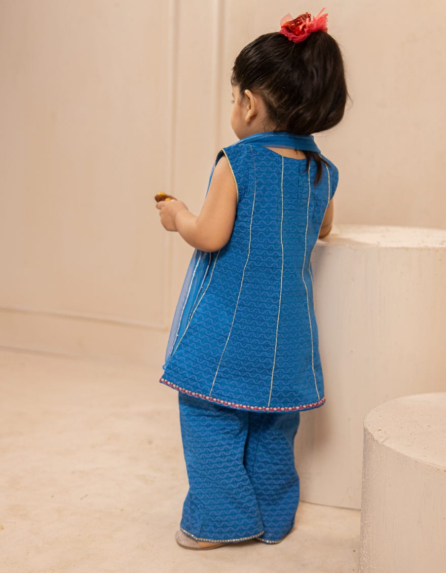 BLUE LAWN EMBROIDERED 3PC STITCHED