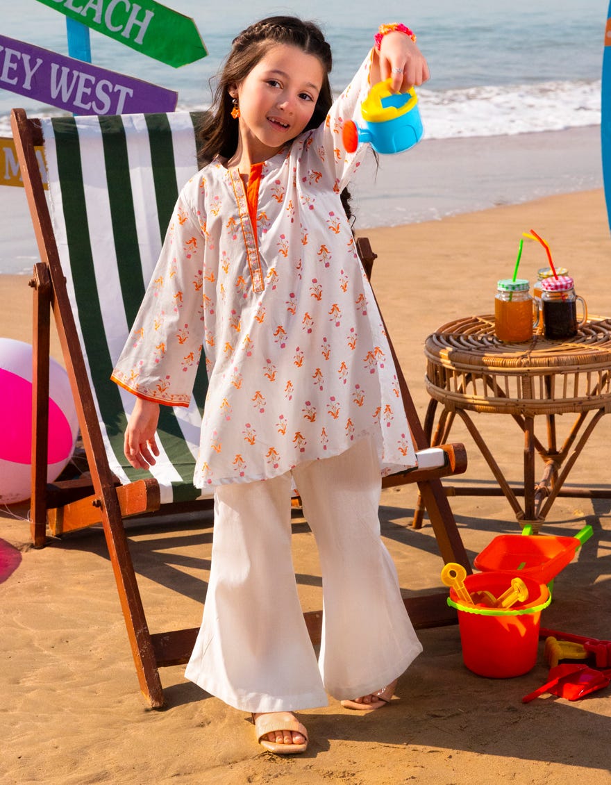 OFF WHITE LAWN PRINTED KURTI | JGLK-S-JGS-25-2525