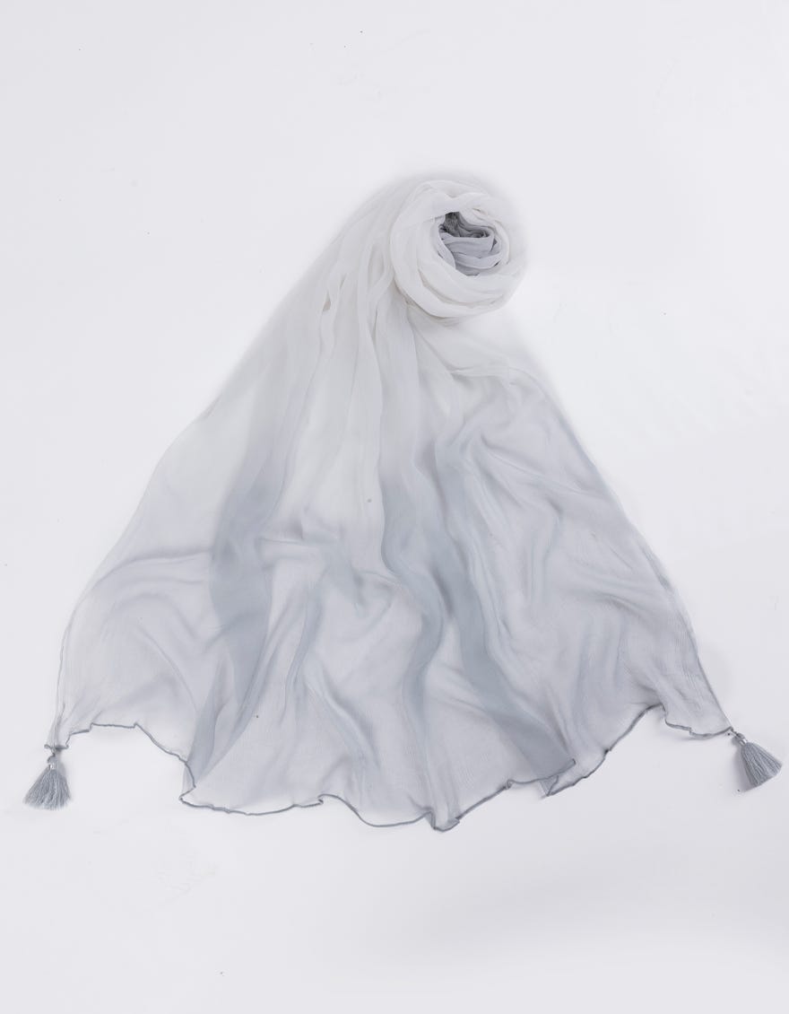 GREY IMPURE CHIFFON DUPATTA | JLDP-S-25-2613