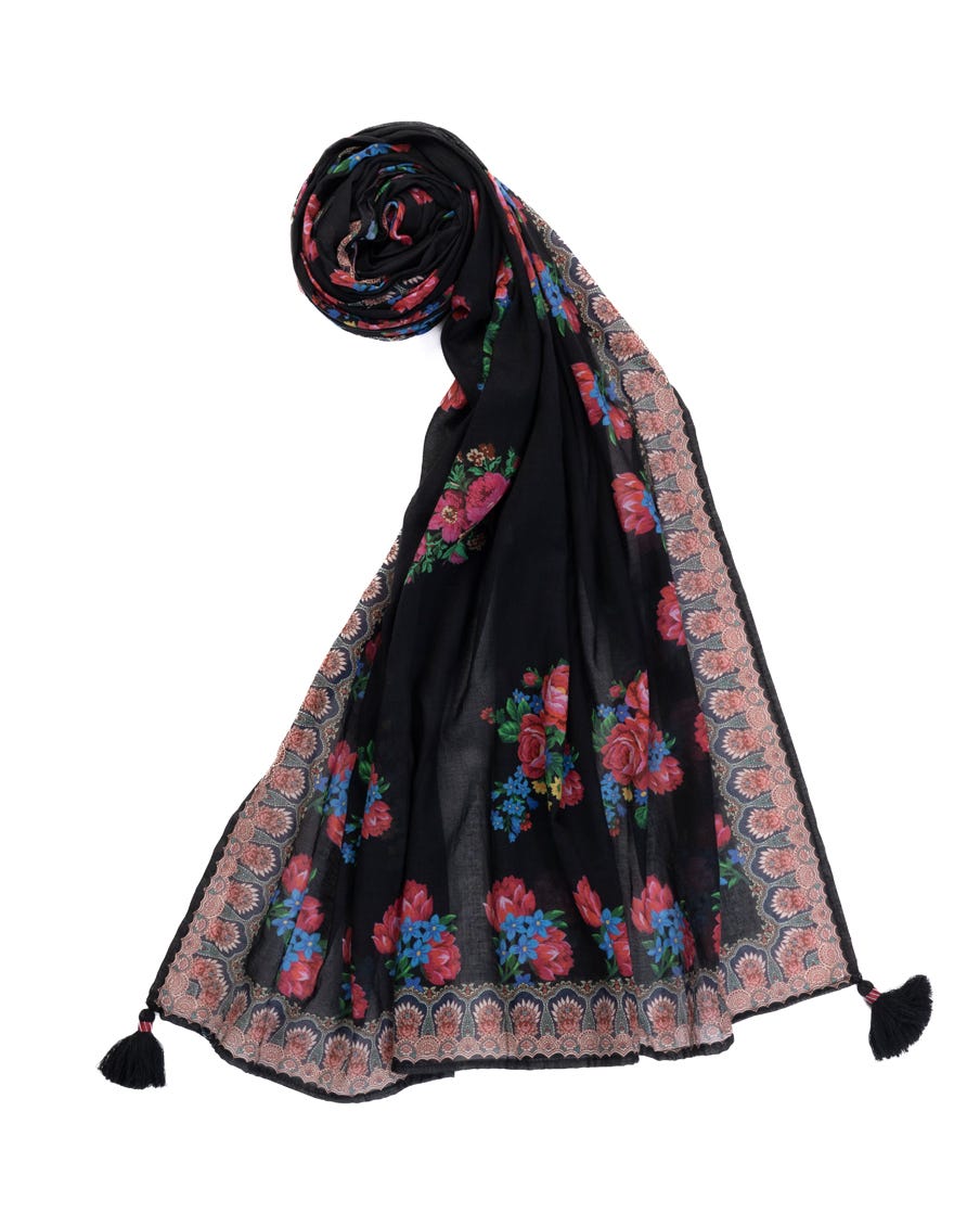 BLACK LAWN PRINTED DUPATTA