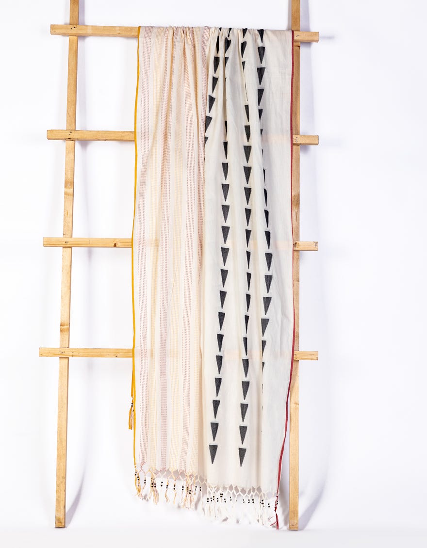 OFF WHITE JACQUARD DUPATTA