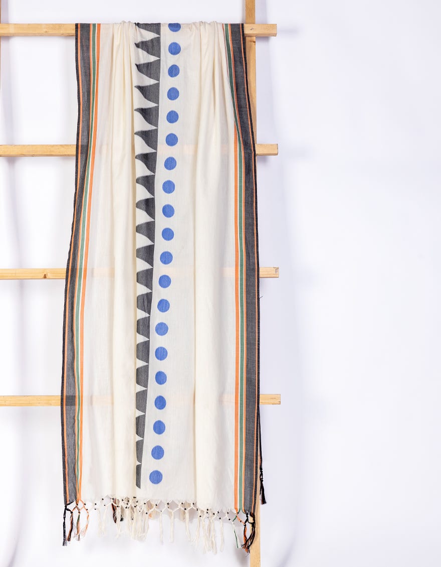OFF WHITE JACQUARD DUPATTA