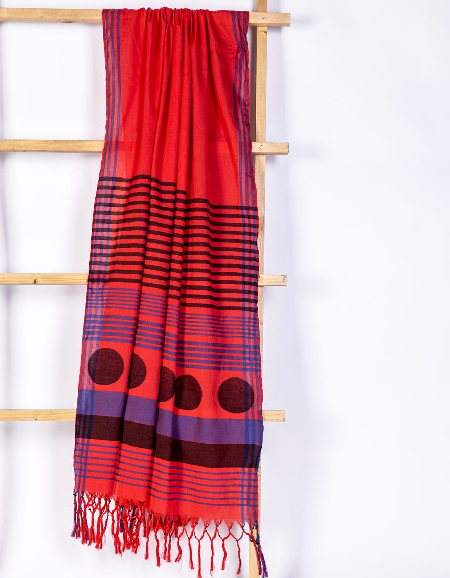 RED JACQUARD DUPATTA