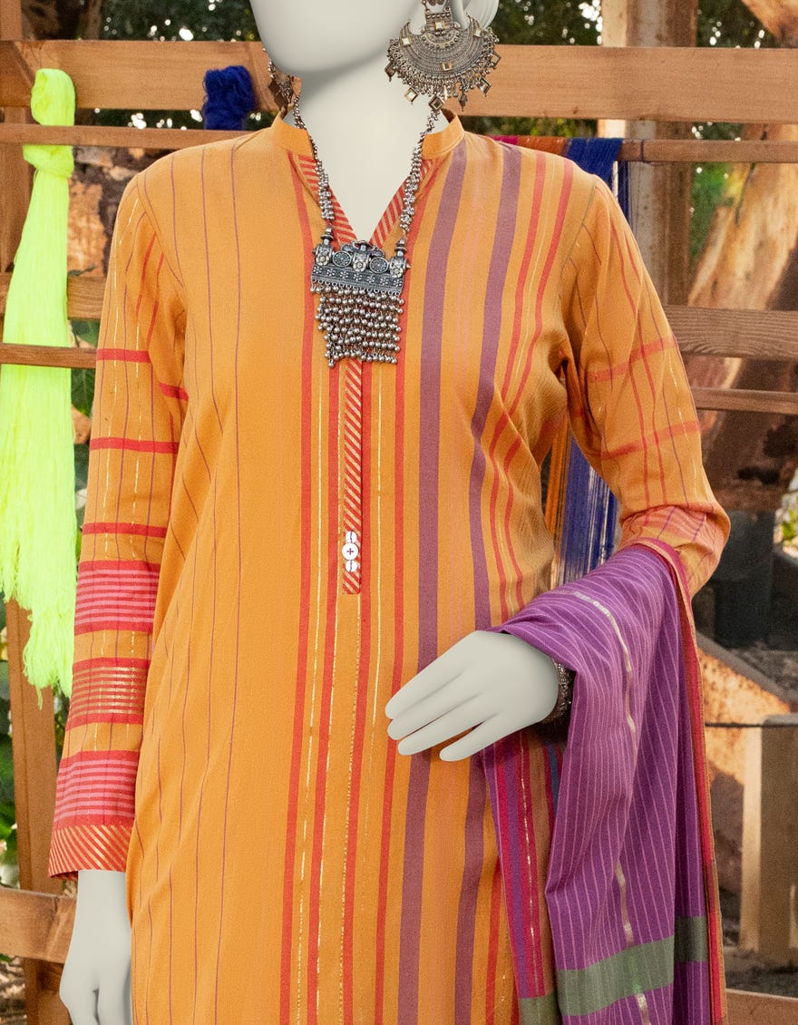 MULTICOLOR JACQUARD DYED UNSTITCHED 3PC | JLAWN-S-25-3124