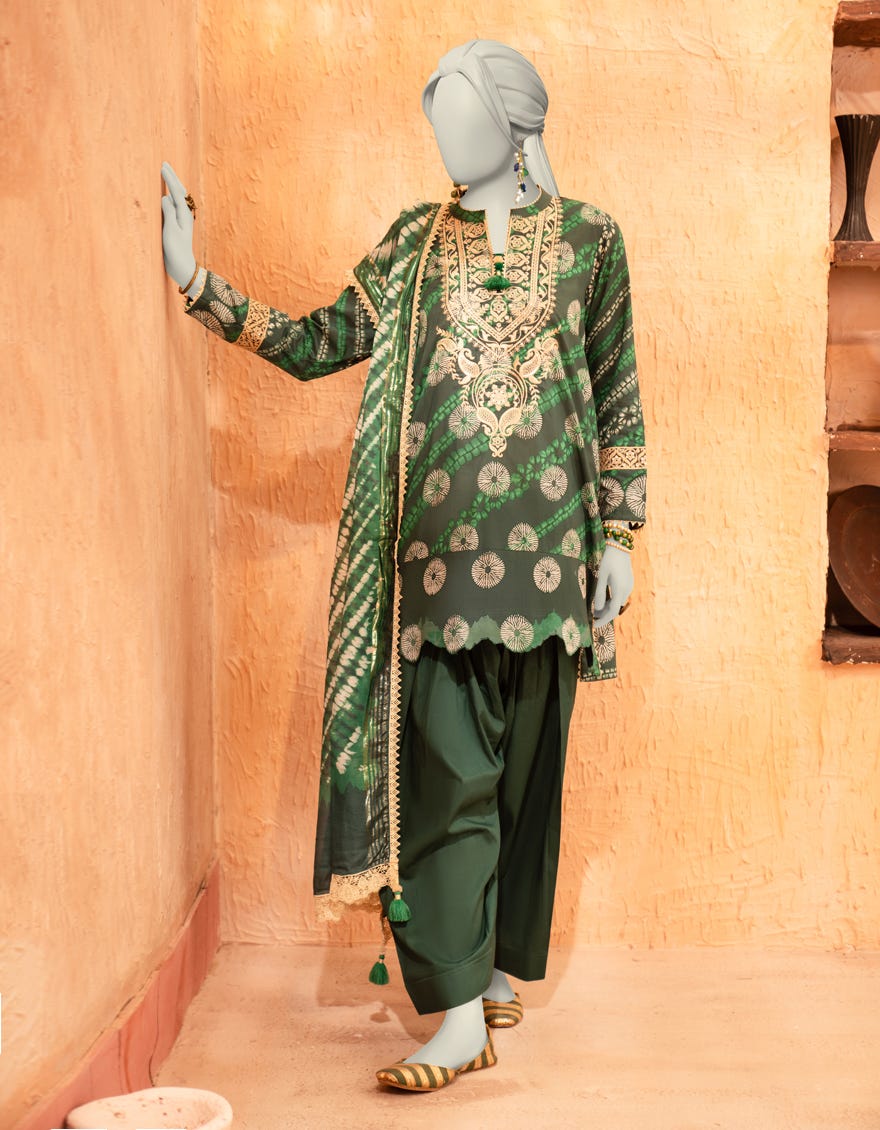 GREEN LAWN EMBROIDERED UNSTITCHED 3PC