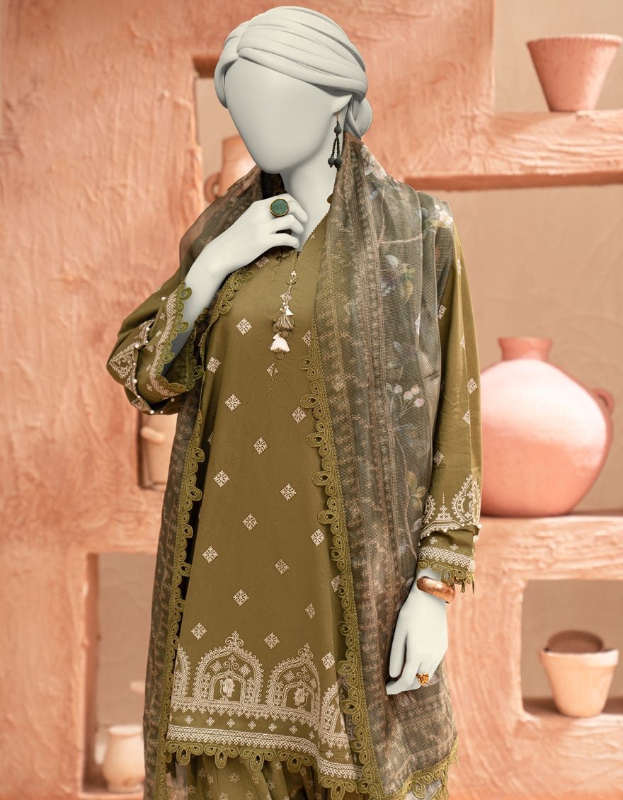 MULTICOLOR LAWN PASTE PRINTED UNSTITCHED 3PC