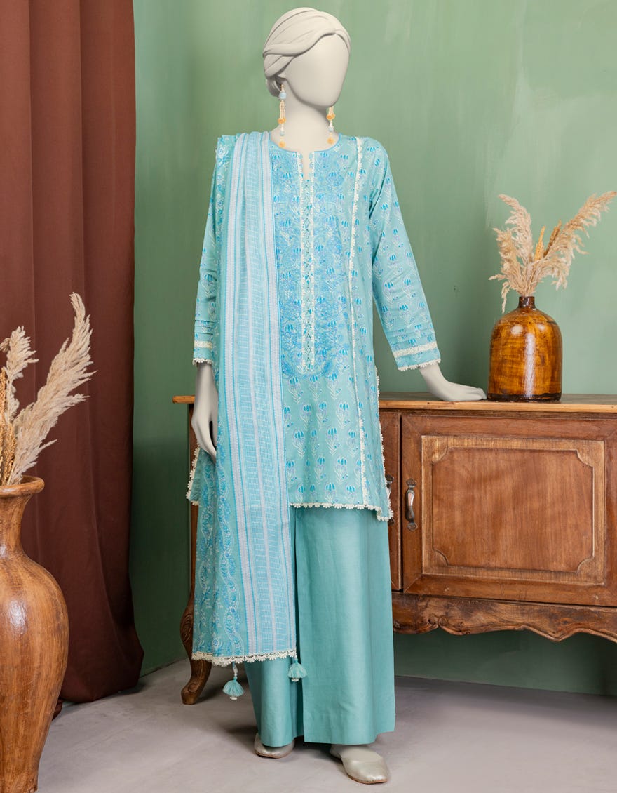 GREEN LAWN EMBROIDERED UNSTITCHED 3PC