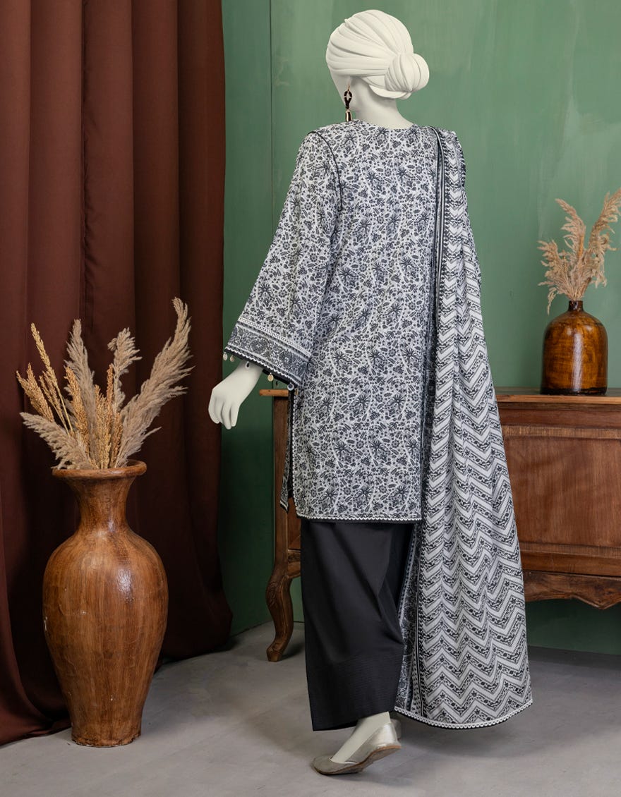 BLACK LAWN EMBROIDERED UNSTITCHED 3PC