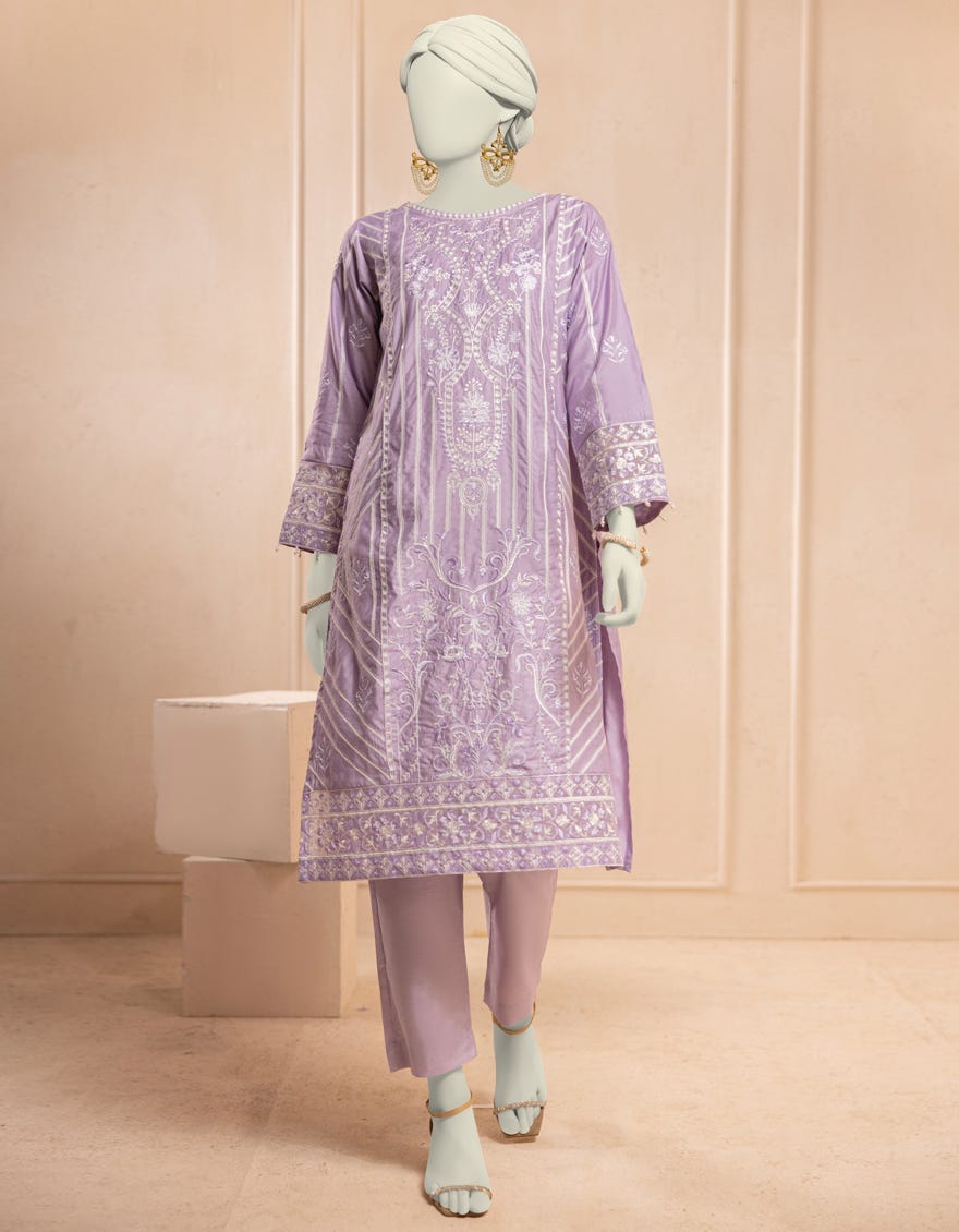 LILAC COTTON EMBROIDERED 2PC STITCHED