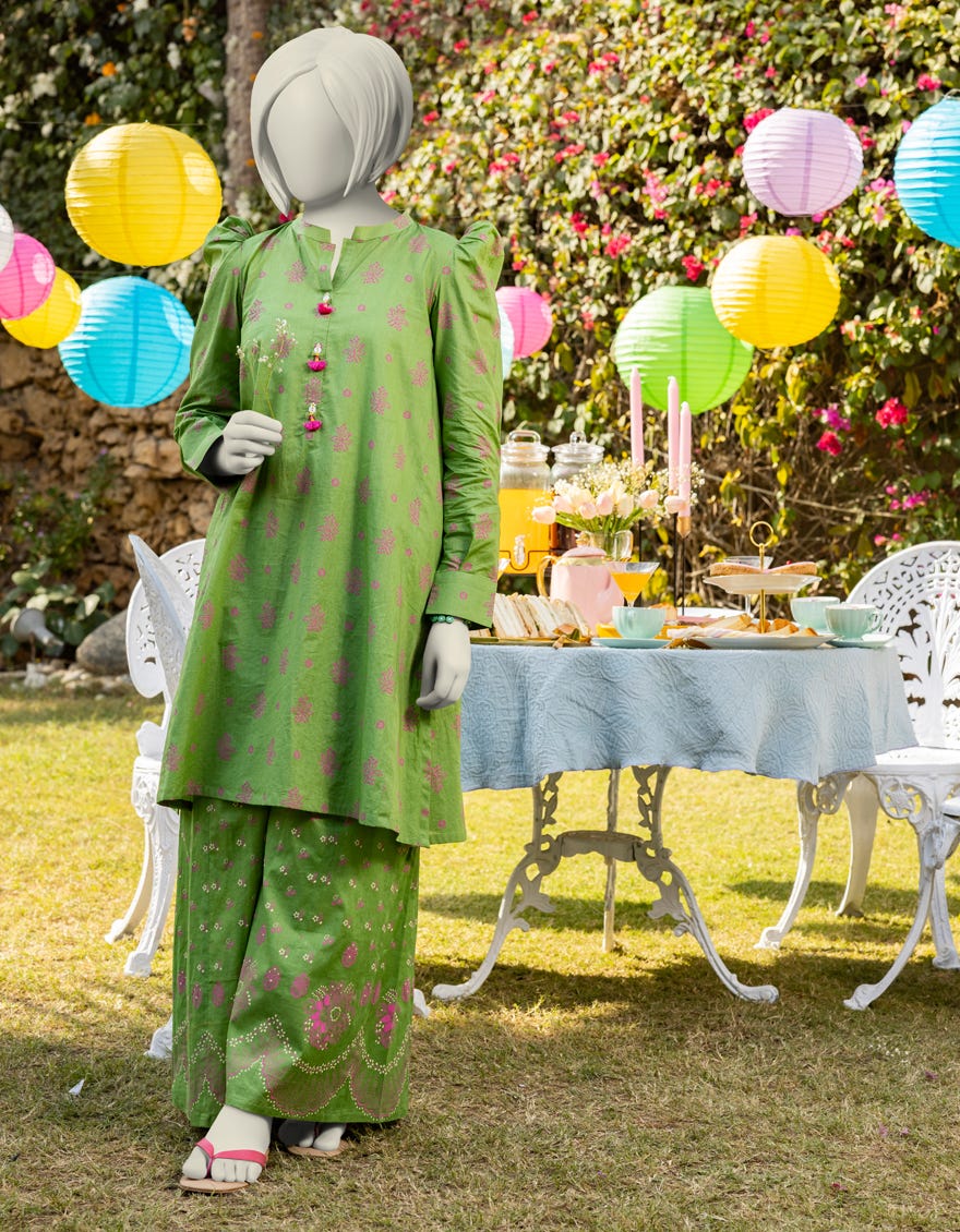 GREEN LAWN PRINTED 2PC | JGK-S-JTST-25-413