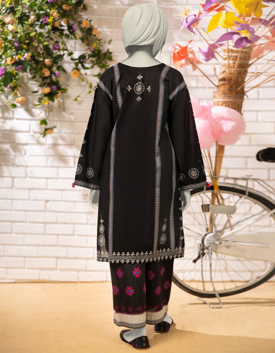 BLACK LAWN PRINTED 2PC STITCHED