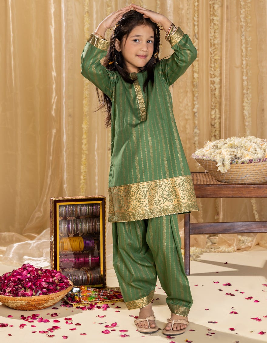 GREEN LAWN PRINTED 2PC | JGKL-S-JGST-25-5607