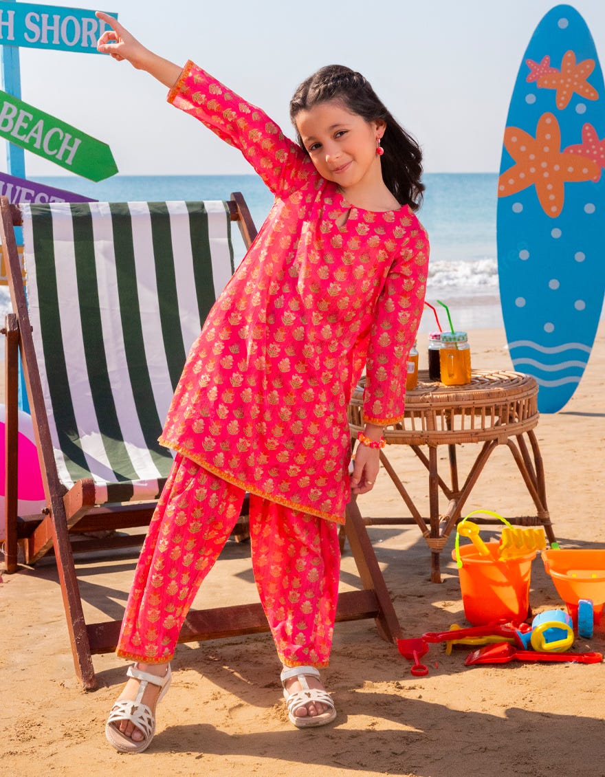 PINK LAWN PRINTED 2PC | JGKL-S-JGST-25-5639