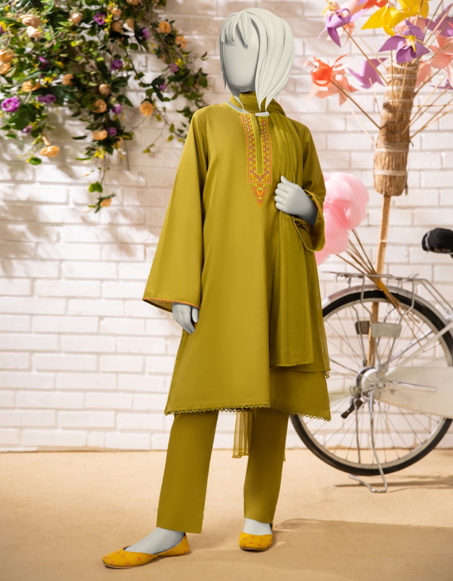 GREEN LAWN EMBROIDERED 3PC STITCHED