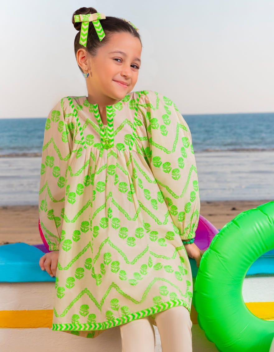 OFF WHITE LAWN PRINTED KURTI | JGLK-S-JGS-25-2503