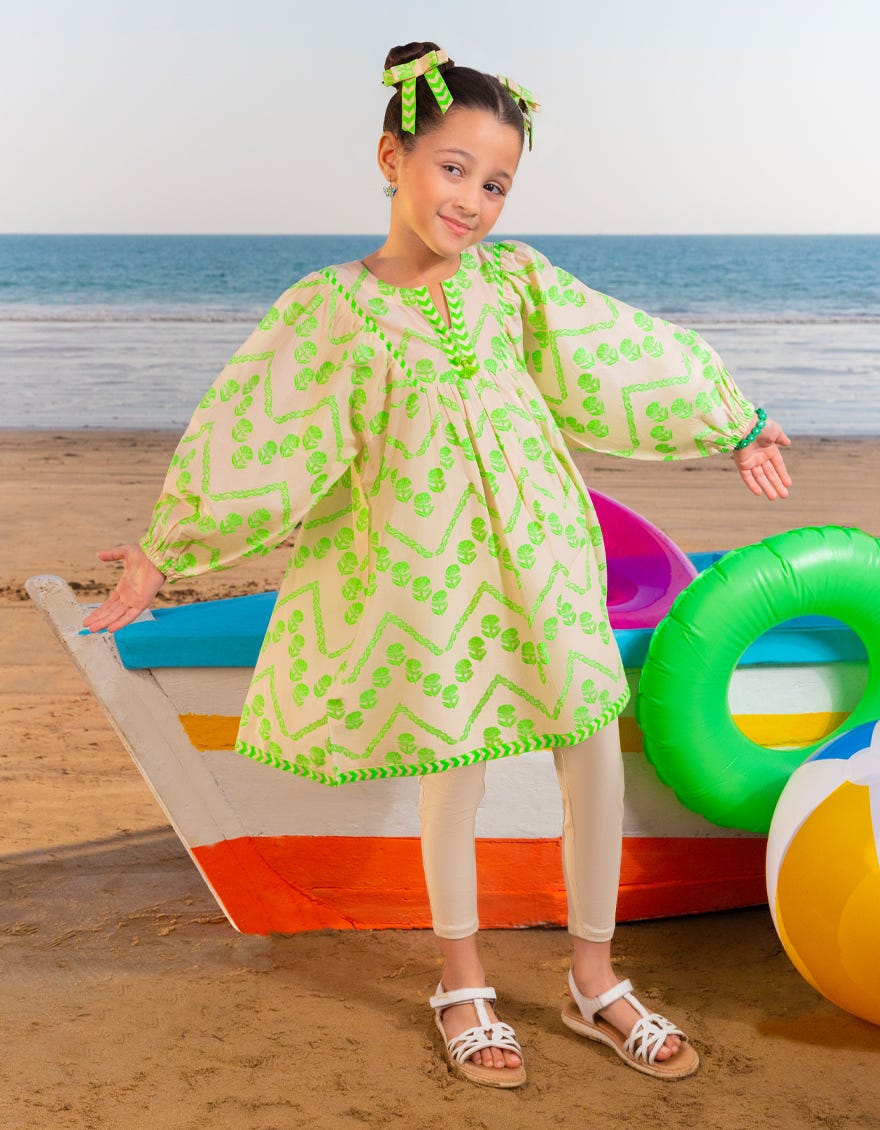 OFF WHITE LAWN PRINTED KURTI | JGLK-S-JGS-25-2503