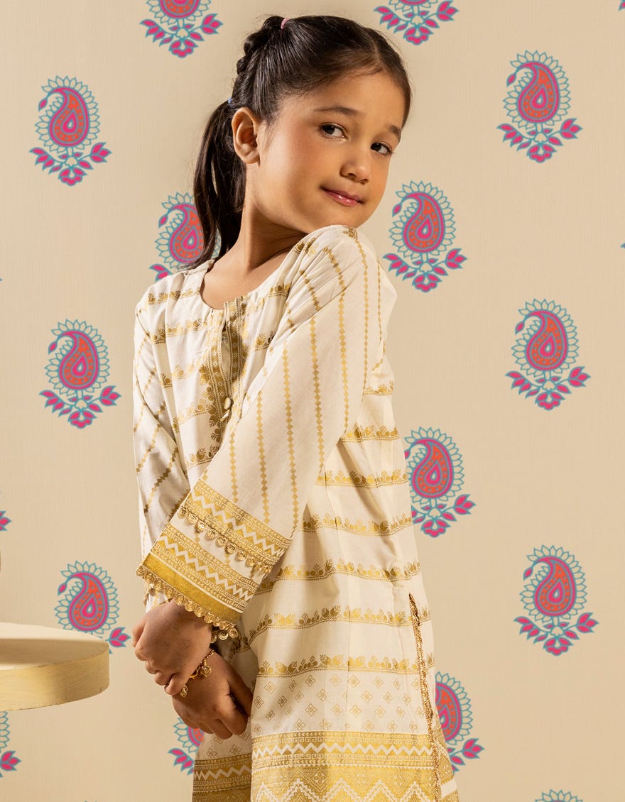 OFF WHITE LAWN PRINTED KURTI | JGLK-S-JGS-25-2512