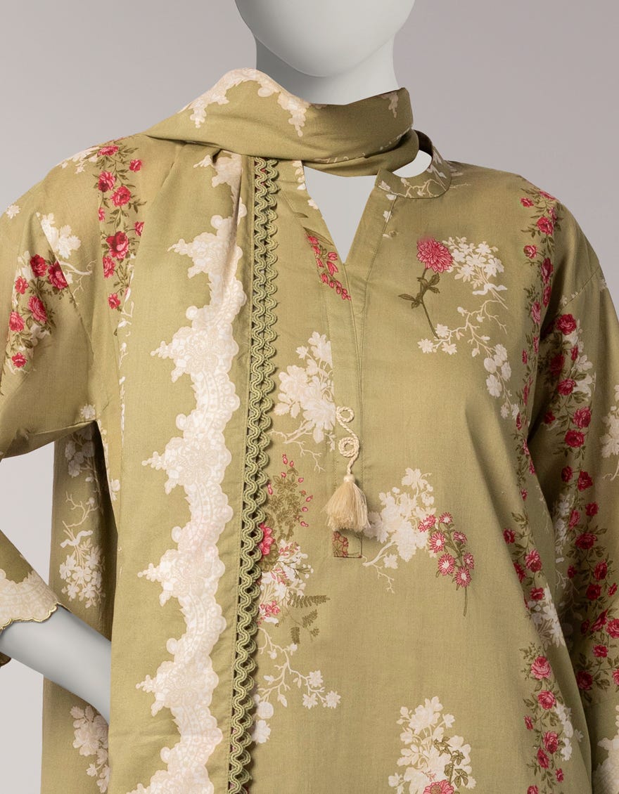 GREEN LAWN PRINTED UNSTITCHED 3PC