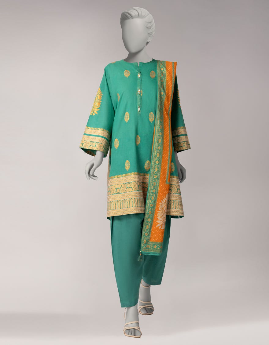 GREEN LAWN PRINTED UNSTITCHED 3PC