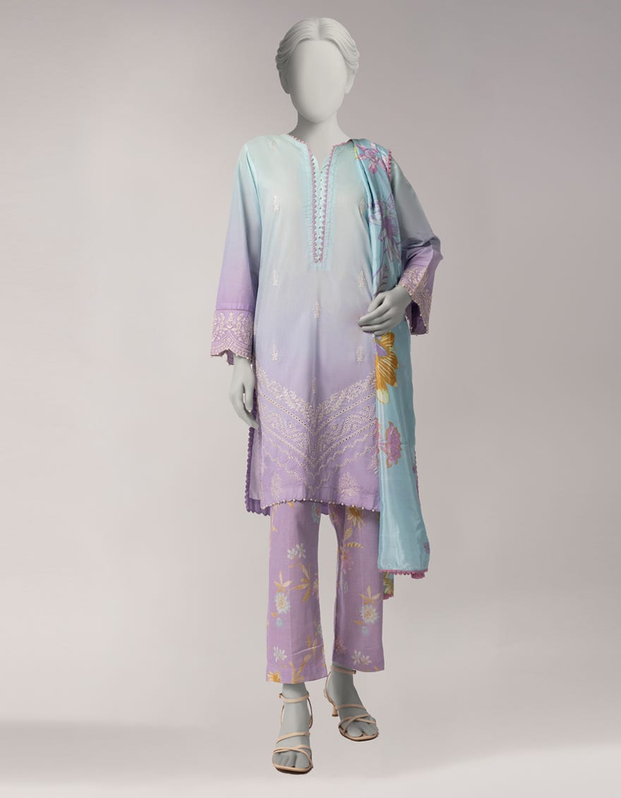 LILAC LAWN PRINTED UNSTITCHED 3PC