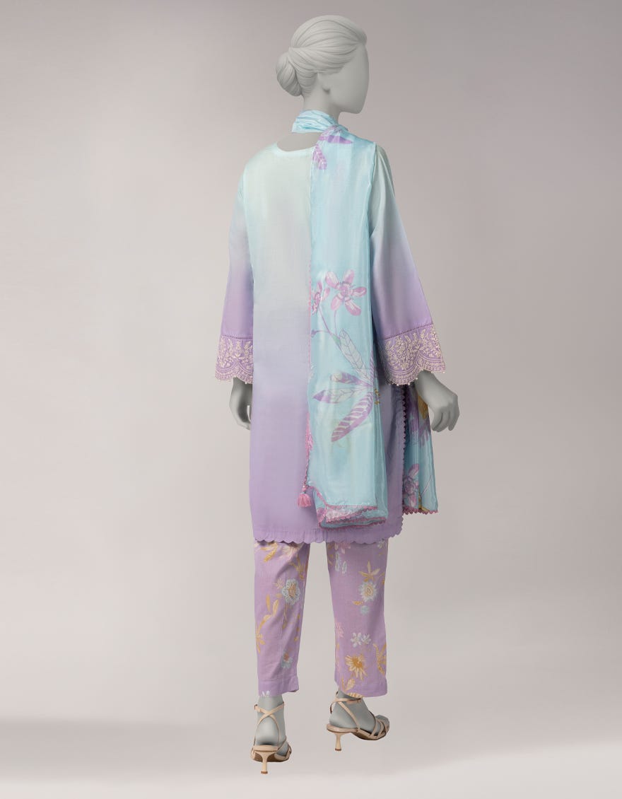 LILAC LAWN PRINTED UNSTITCHED 3PC