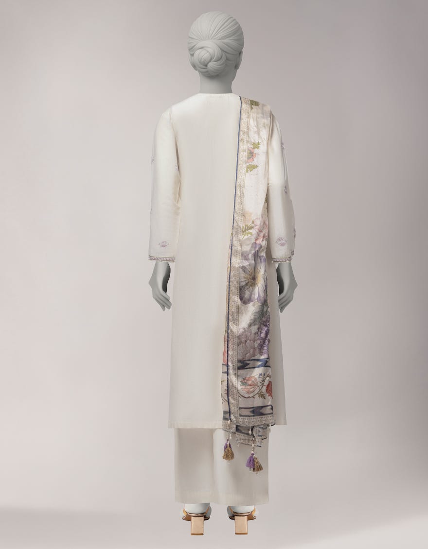 OFF WHITE LAWN EMBROIDERED UNSTITCHED 3PC