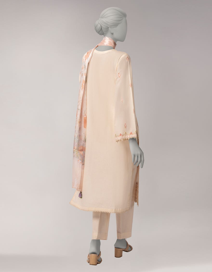 PEACH LAWN EMBROIDERED UNSTITCHED 3PC