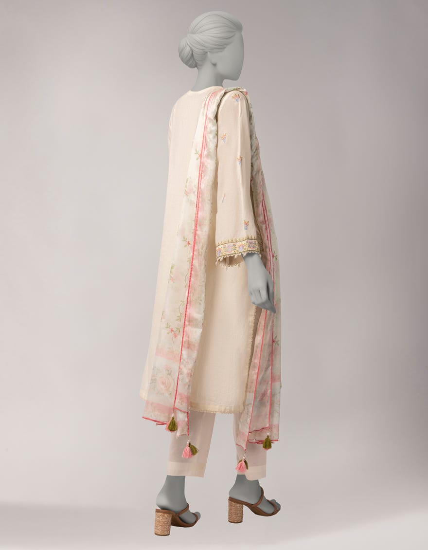 OFF WHITE LAWN PRINTED UNSTITCHED 3PC