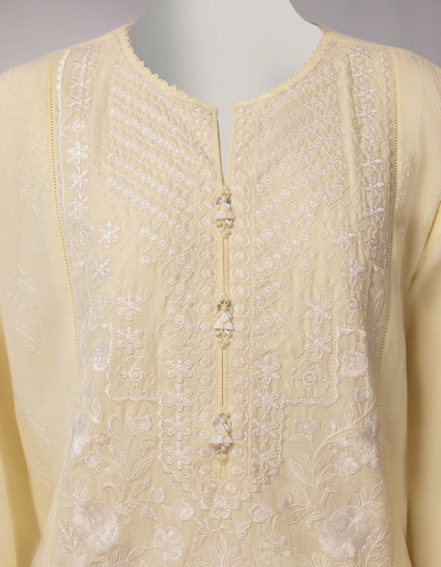 YELLOW LAWN EMBROIDERED UNSTITCHED 3PC