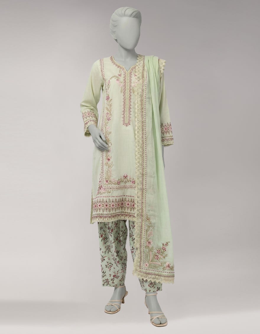 GREEN LAWN EMBROIDERED UNSTITCHED 3PC