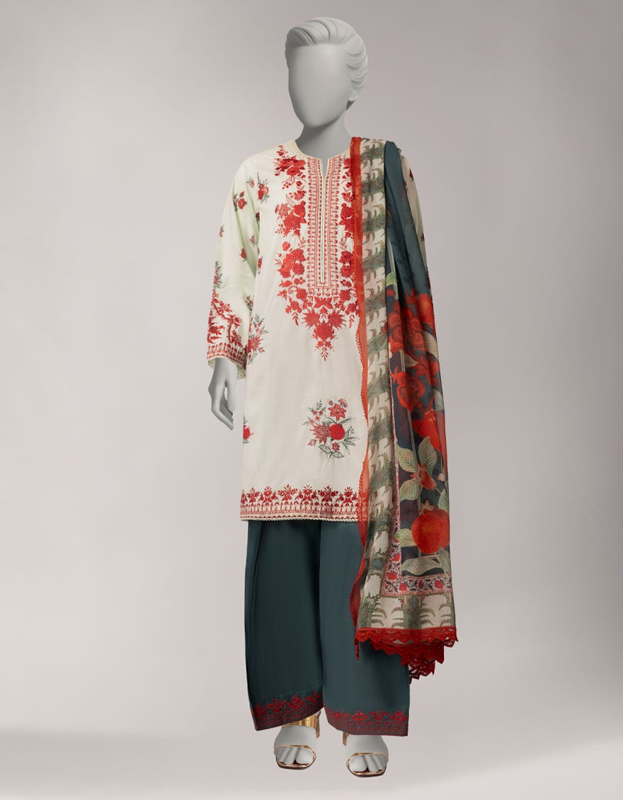 GREEN LAWN EMBROIDERED UNSTITCHED 3PC