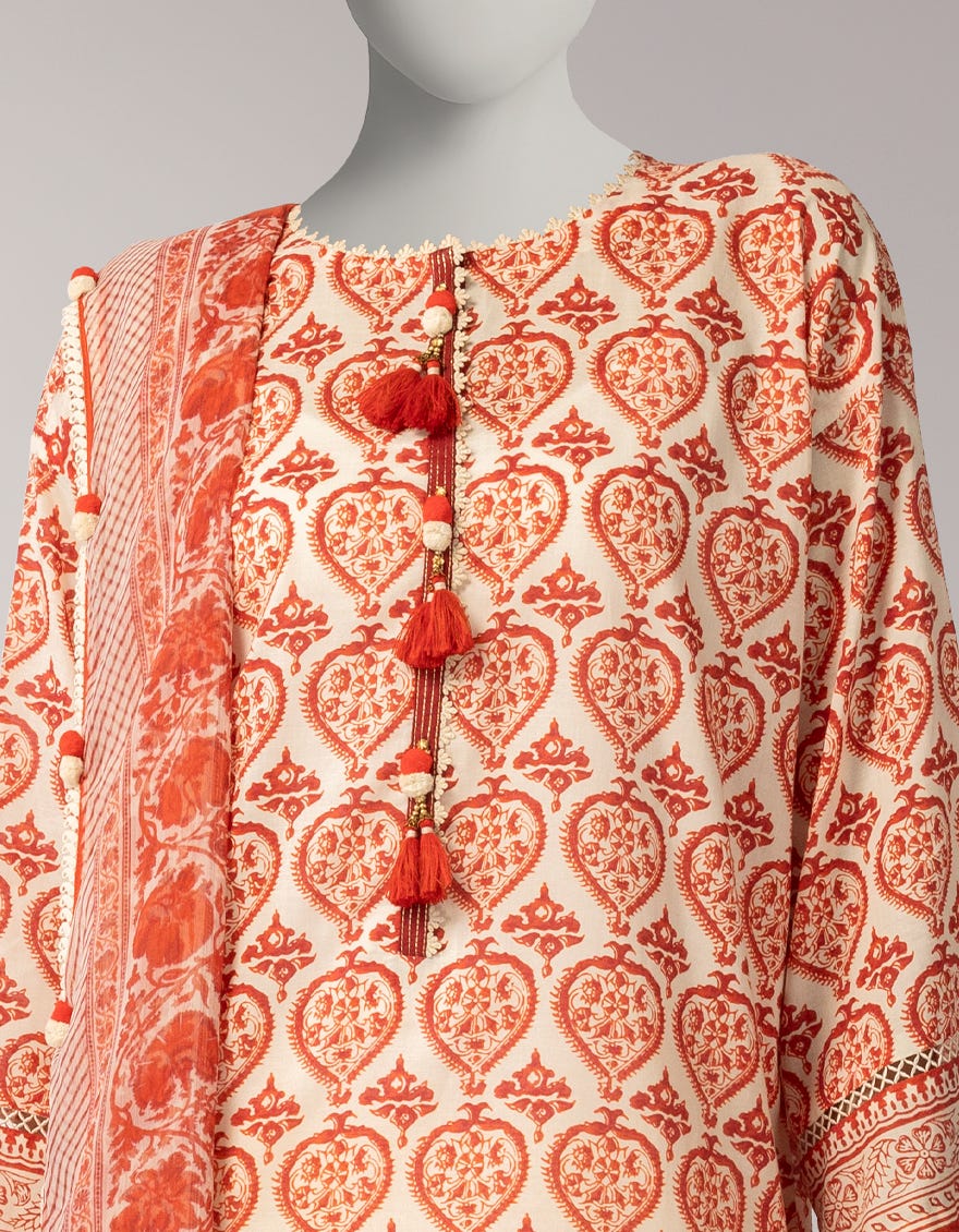 MULTICOLOR LAWN PRINTED 3PC UNSTITCHED