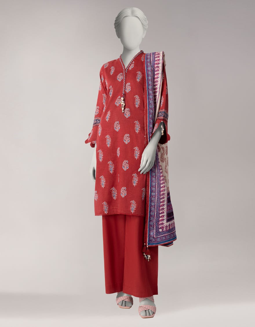 MULTICOLOR LAWN PRINTED UNSTITCHED 3PC