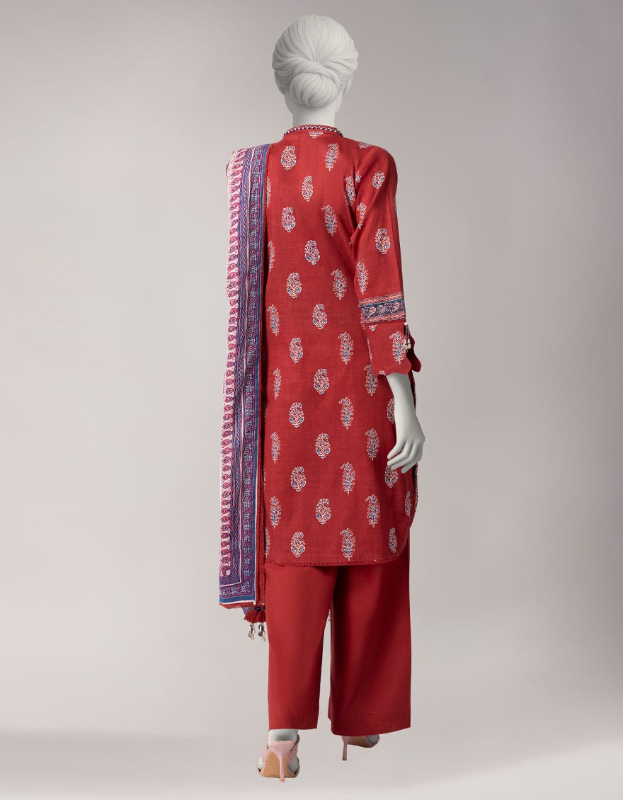 MULTICOLOR LAWN PRINTED UNSTITCHED 3PC