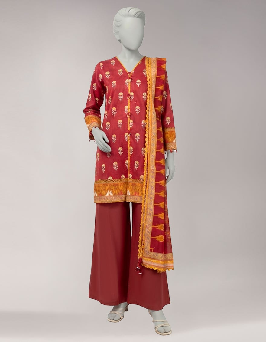 MULTICOLOR LAWN PRINTED UNSTITCHED 3PC