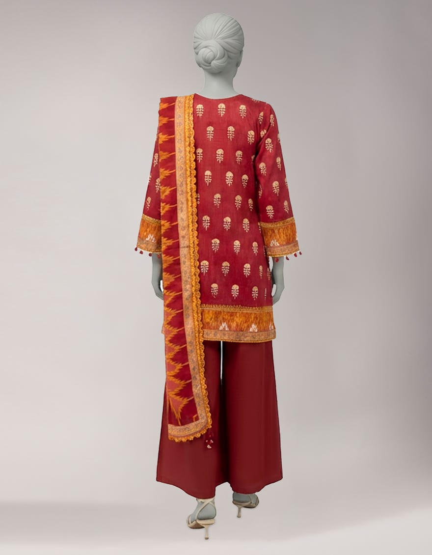 MULTICOLOR LAWN PRINTED UNSTITCHED 3PC