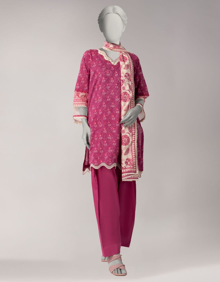 MULTICOLOR LAWN PRINTED UNSTITCHED 3PC