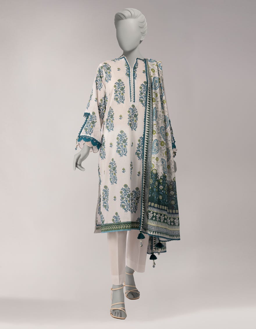 MULTICOLOR LAWN PRINTED UNSTITCHED 3PC