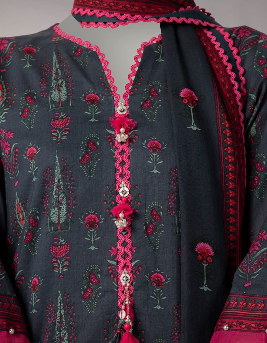 MULTICOLOR LAWN PRINTED UNSTITCHED 3PC