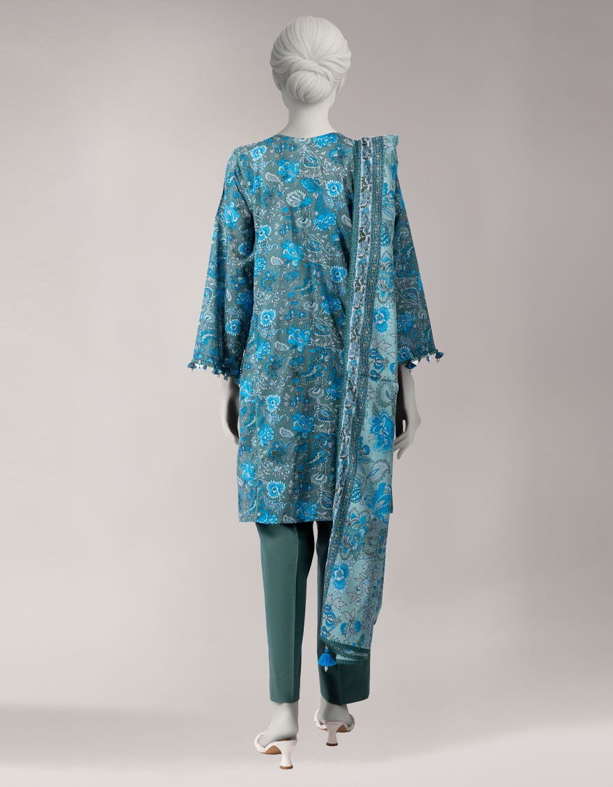 GREEN LAWN PRINTED UNSTITCHED 3PC