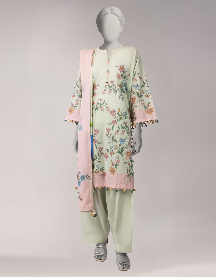 MULTICOLOR LAWN DIGITAL PRINTED UNSTITCHED 3PC