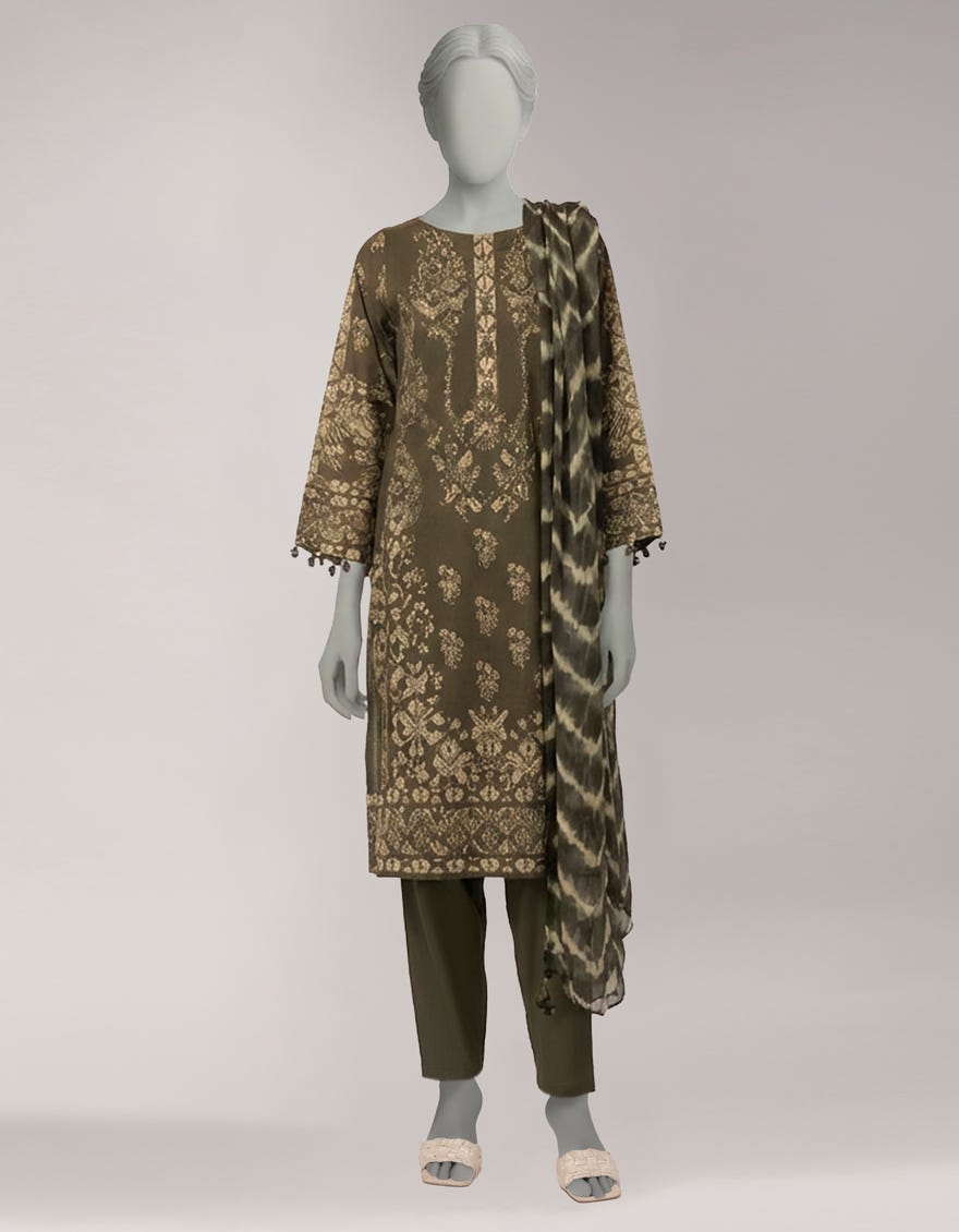 MULTICOLOR LAWN DIGITAL PRINTED UNSTITCHED 3PC