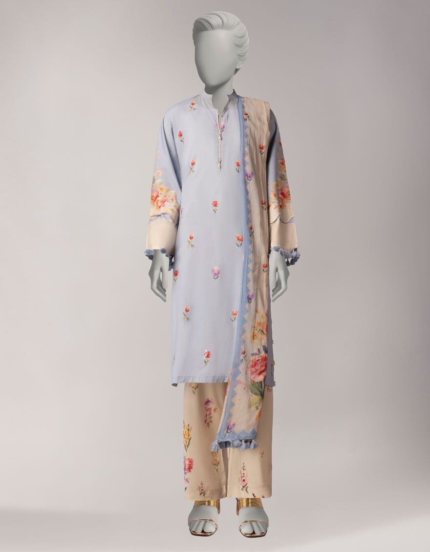 MULTICOLOR COTTON VISCOSE PRINTED UNSTITCHED 3PC