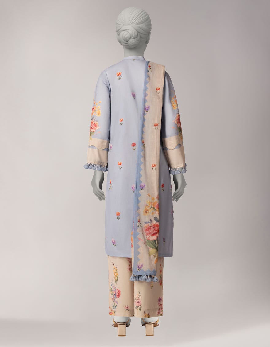 MULTICOLOR COTTON VISCOSE PRINTED UNSTITCHED 3PC