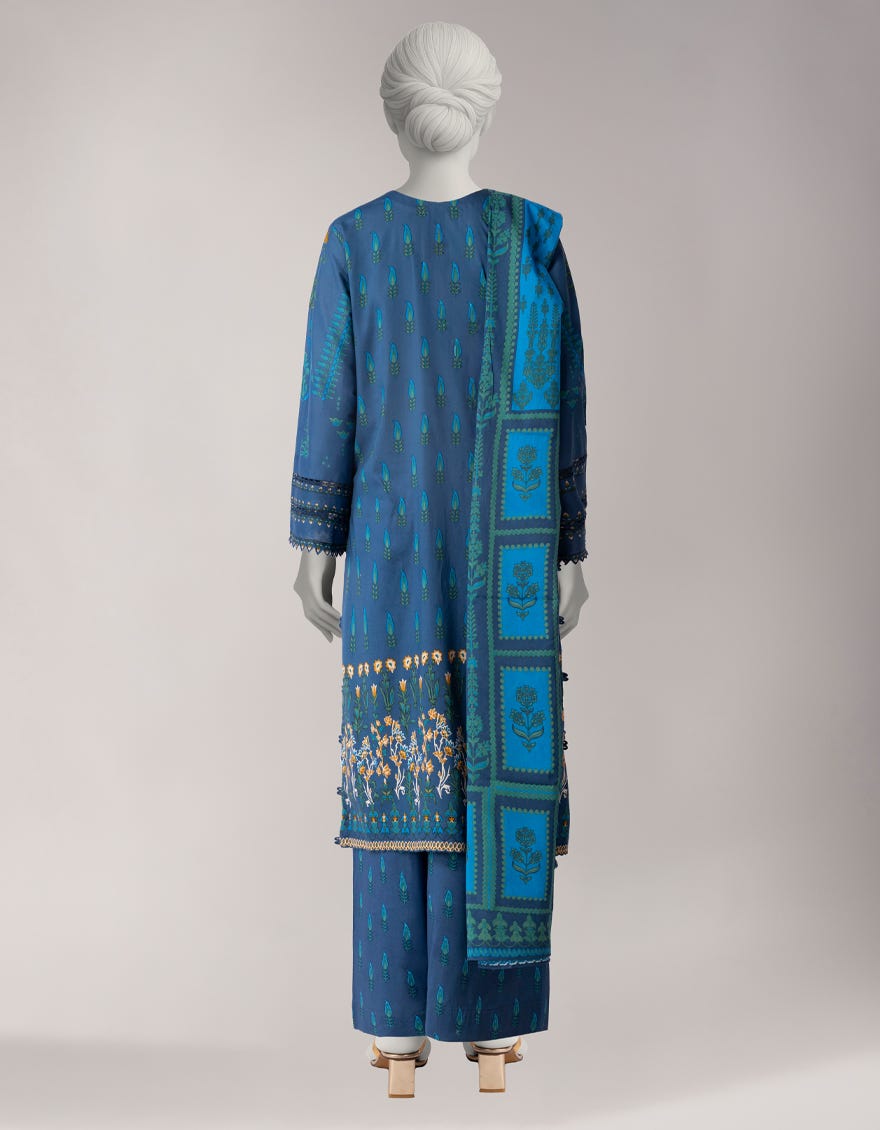 MULTICOLOR COTTON VISCOSE PRINTED UNSTITCHED 3PC