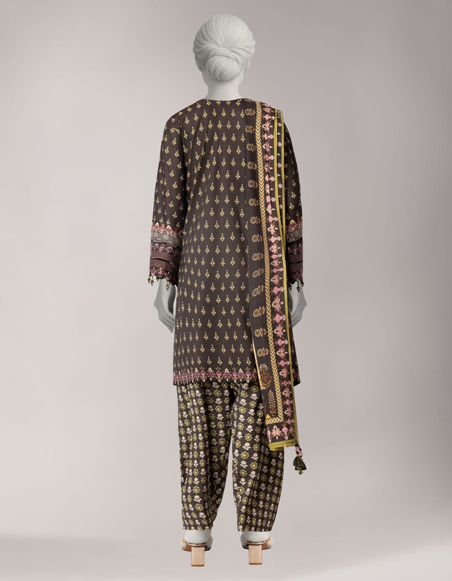 MULTICOLOR COTTON VISCOSE PRINTED UNSTITCHED 3PC