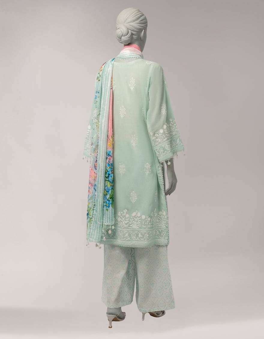 GREEN LAWN PASTE PRINTED UNSTITCHED 3PC