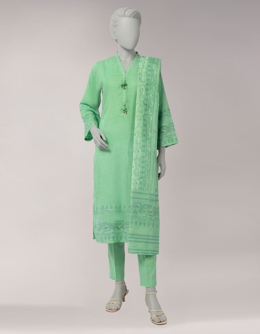 GREEN LAWN SHIMMER UNSTITCHED 3PC